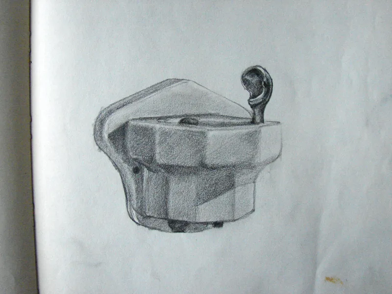 d sketchbook Fountain  9x12