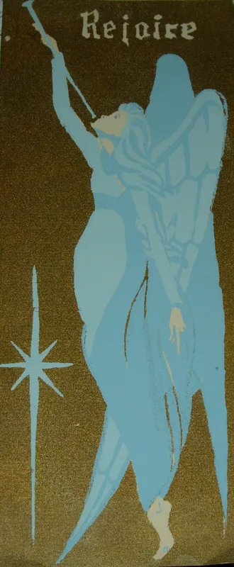 oil Rejoice Christmas silkscreen 4x10