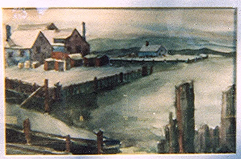 w Fishing Village in Winter 10x16