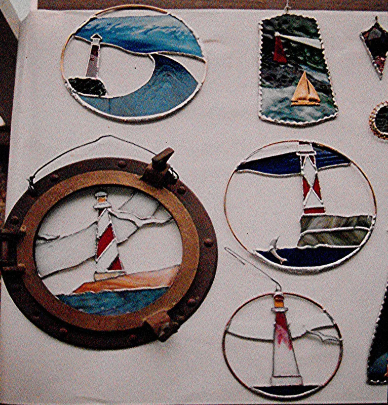 stained glass round mobile parts