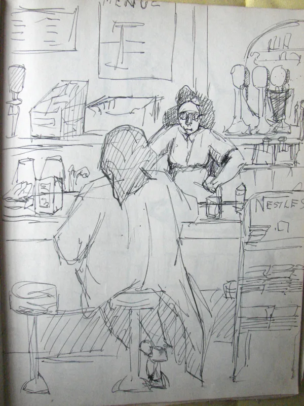 d sketchbook Lunch Counter  9x12