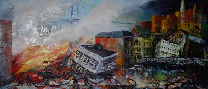 oil San Francisco Earthquake 28x64