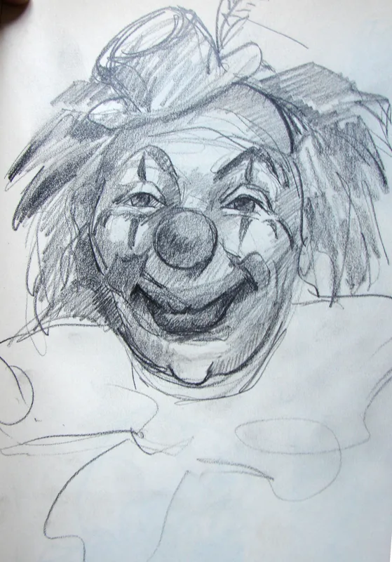 d sketchbook Clown 1 9x12