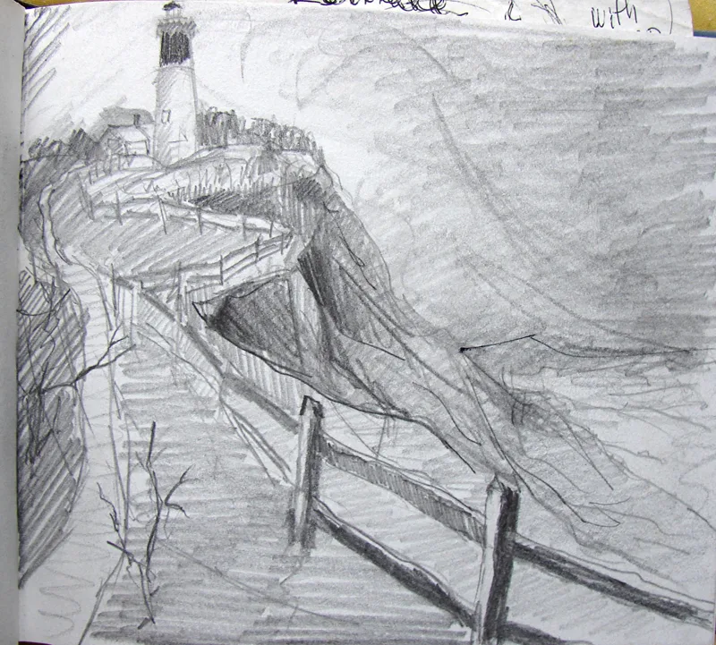 d sketchbook Nauset Light 12x16