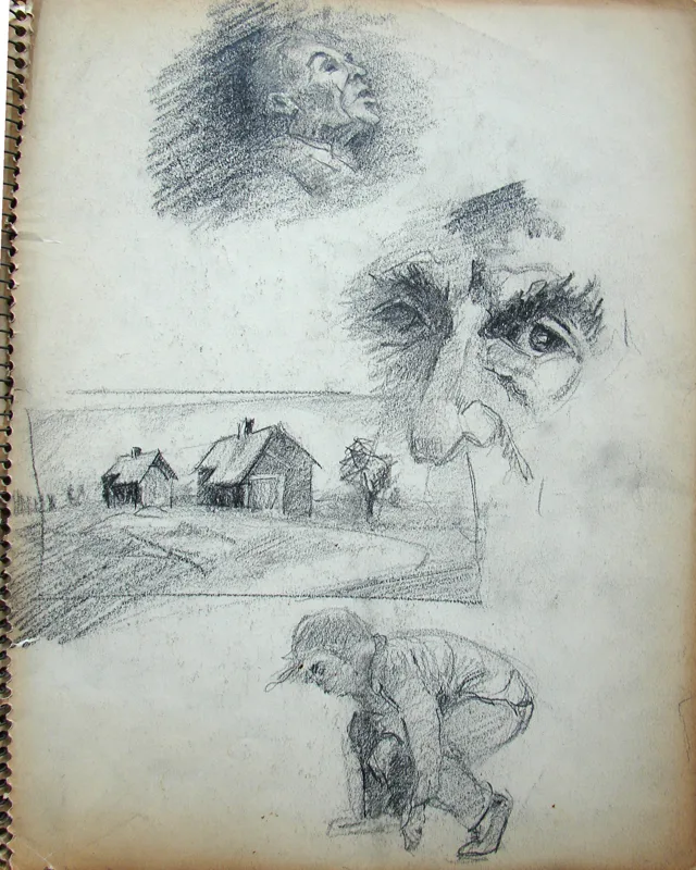 d sketchbook  On the Street 9x12