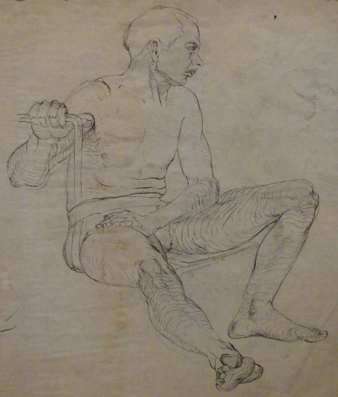 d nude Old Man  12x12