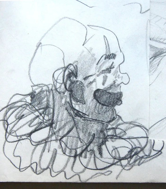 d sketchbook Clown 2 9x12