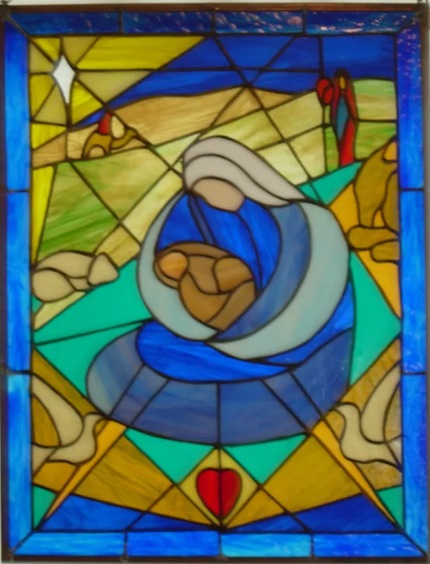 stained glass madonna 16x20