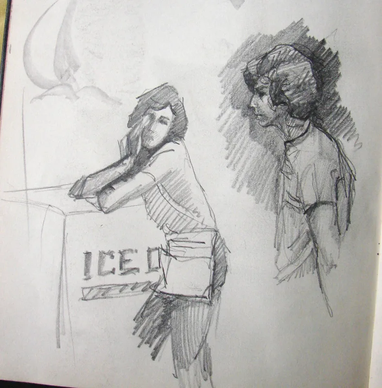 d sketchbook Doug, Sleepy Vendor  9x9