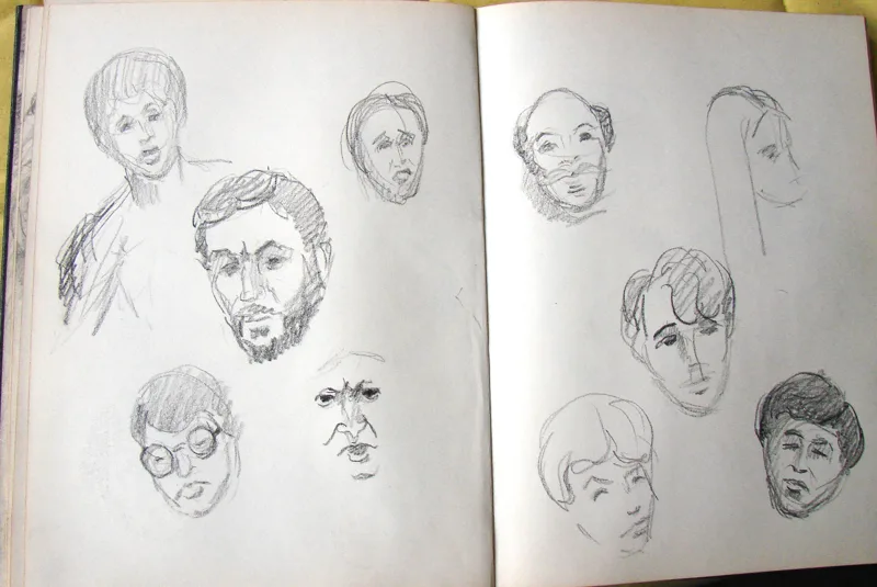 d sketchbook Faces  two 9x12s