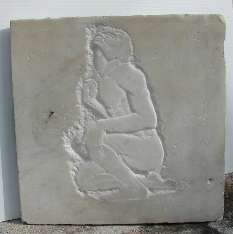 sculpture The Struggle to Rise Cararra marble 12x12