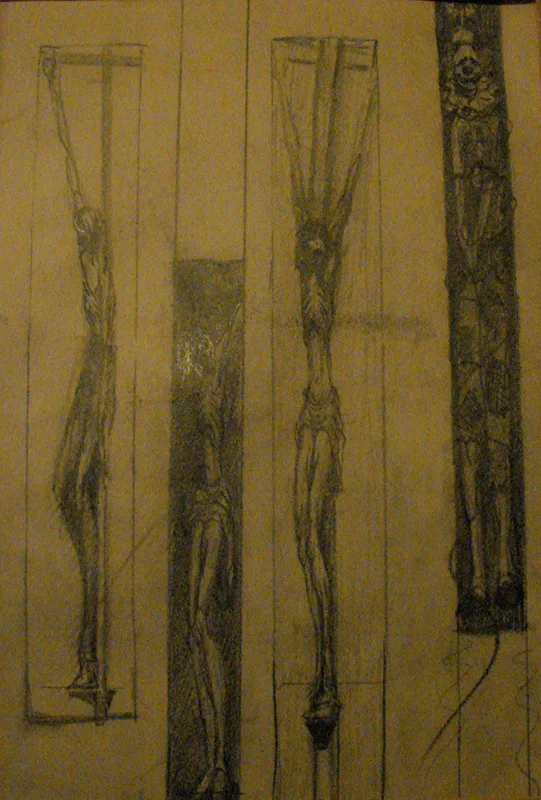 d sketches for sculptures  8x12