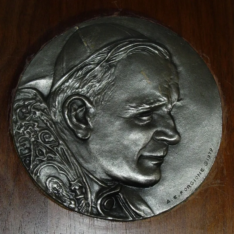 p gift to Pope John Paul II  bronze 8in. dia. 1979