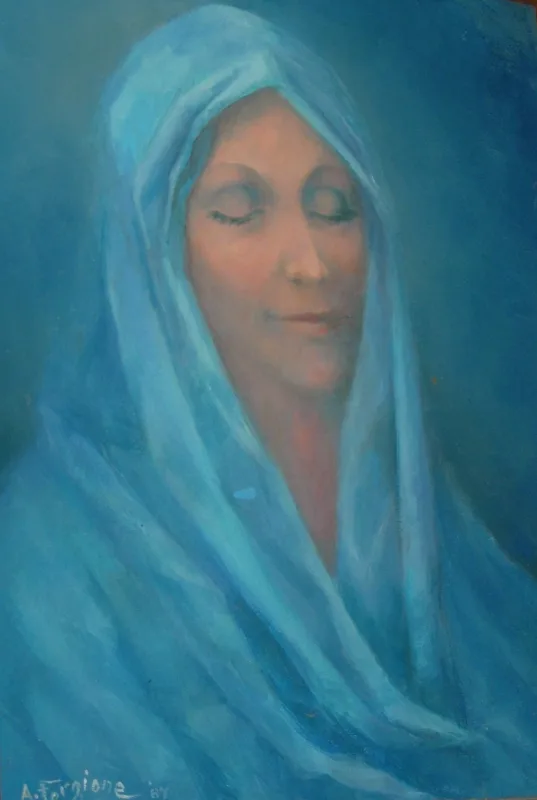 oil Blue Madonna 12x20