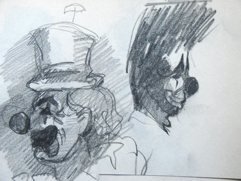 d sketchbook Clowns 1 9x12