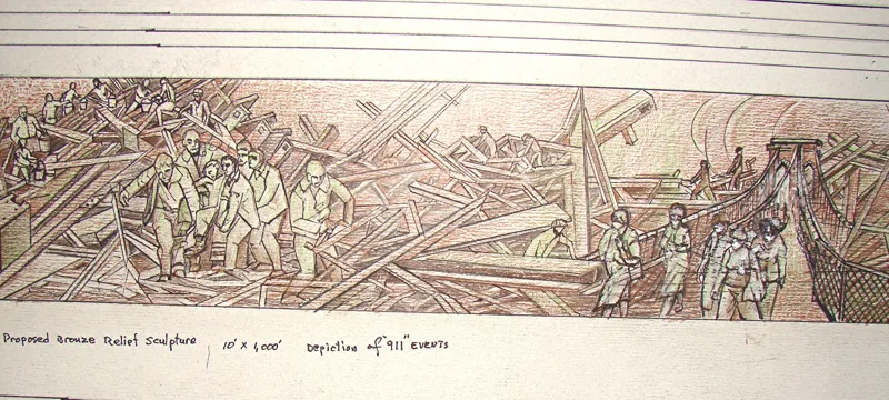 p W. T. C. proposal  bronze relief 7
