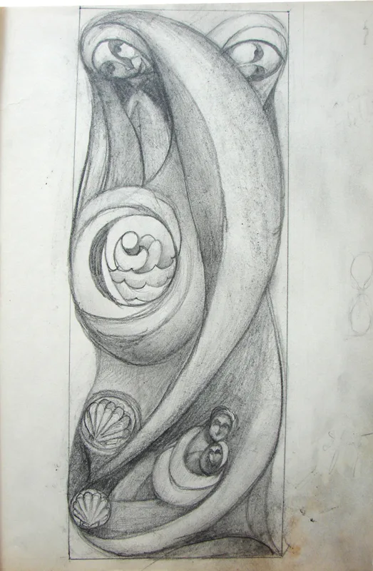 d sketch for wood sculpture 16x24