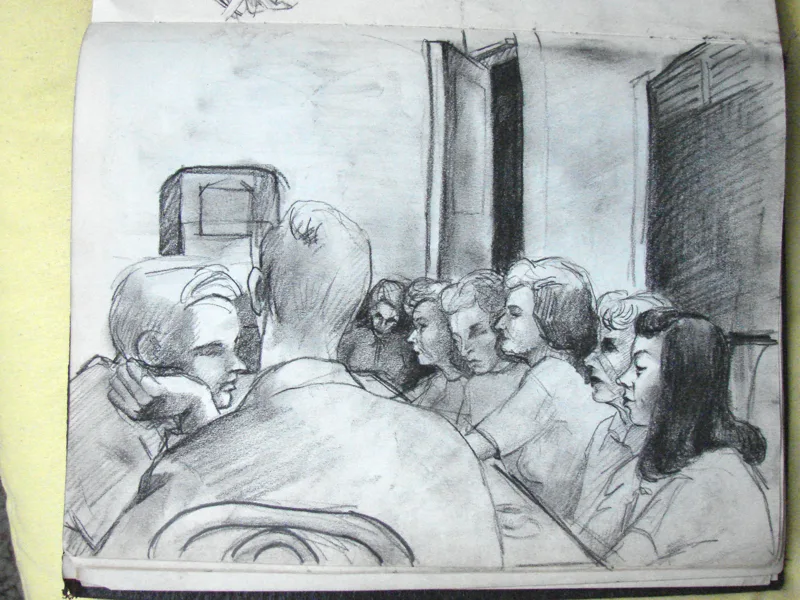 d sketchbook Cafeteria 12x16
