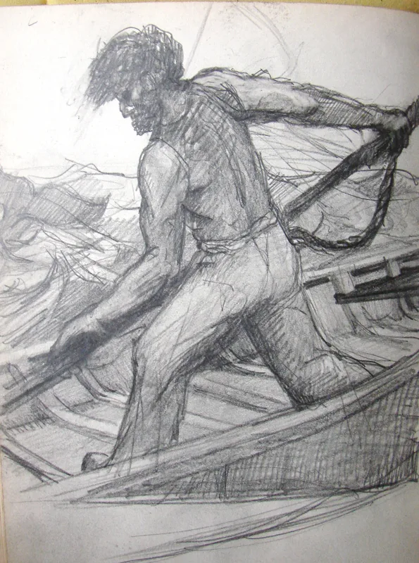 d sketchbook Harpooner 9x12