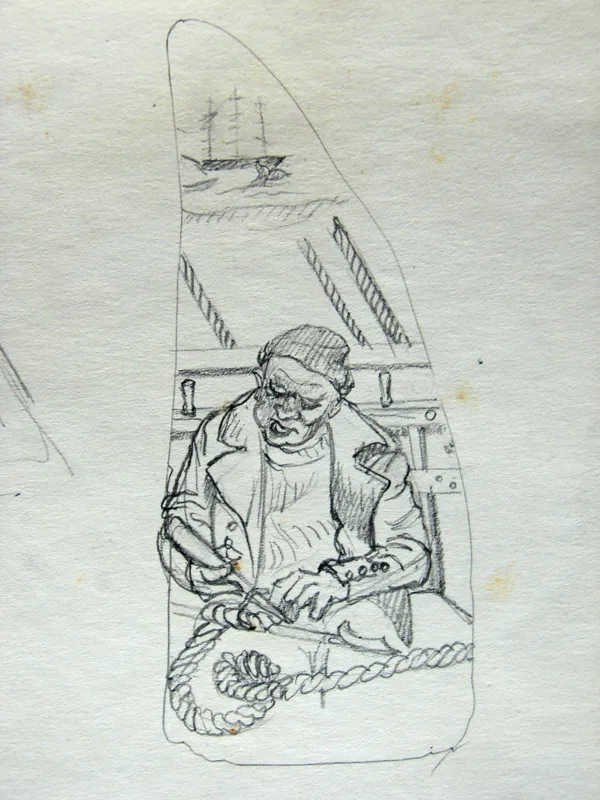 d sketchbook Old Salt for scrimshaw 10x14