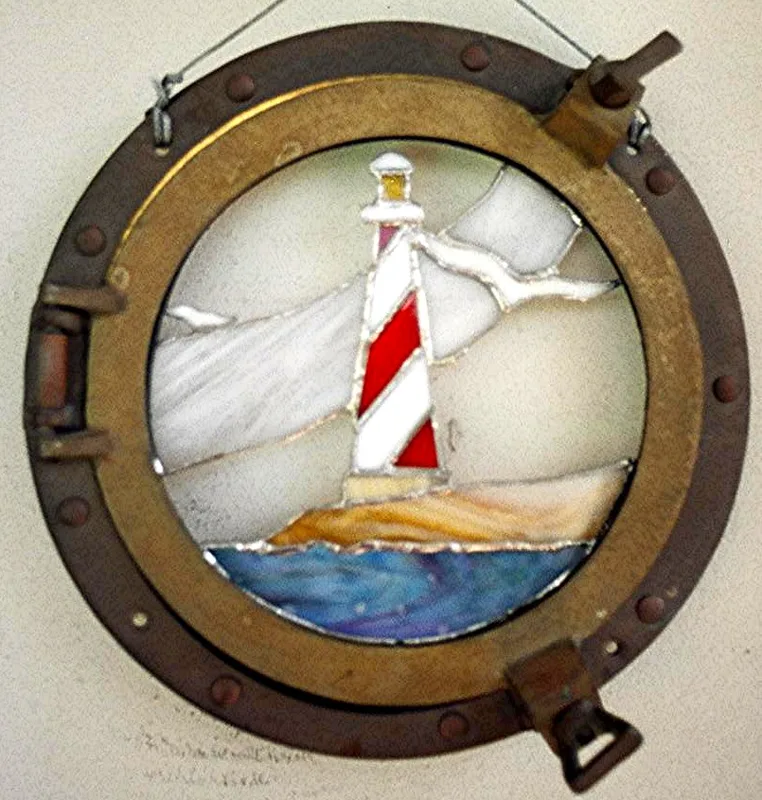 stained glass Through the Porthole 8in. dia.