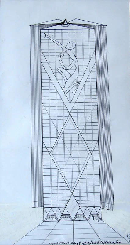 p World Trade Center proposal sculpture Witness on face of b