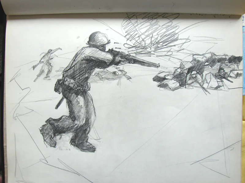 d WWII Close In On Iwo Jima 10x16