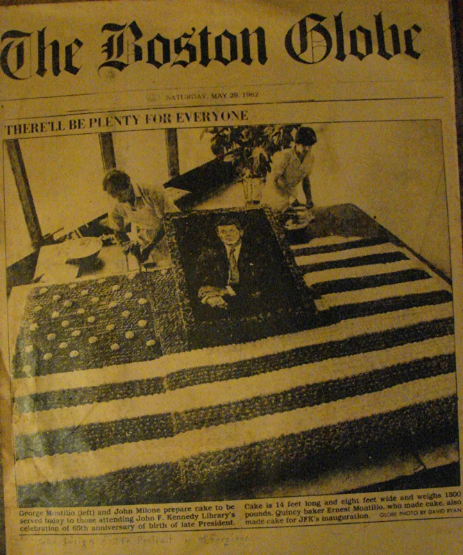 p designed J F Kennedy cake painted in icing