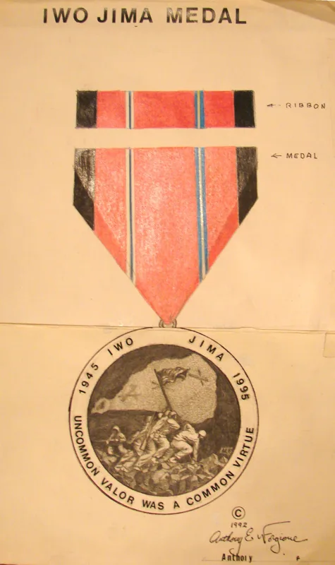 d Iwo Jima Medal 50 years 3 in