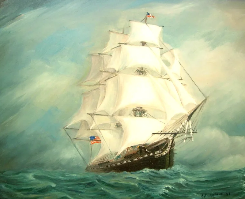 oil USS Constitution for Grandma 18x22