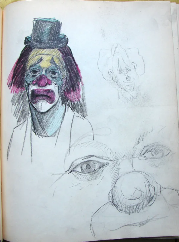 d sketchbook Clown 3 9x12
